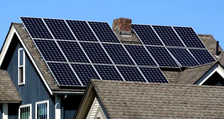 Home with solar panels installed